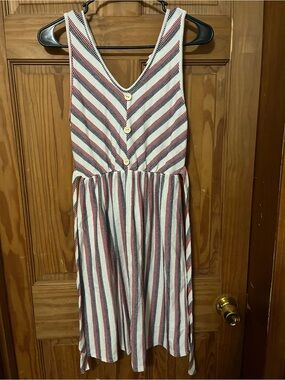 Caution To The Wind Red, White & Navy Striped Knit Tank